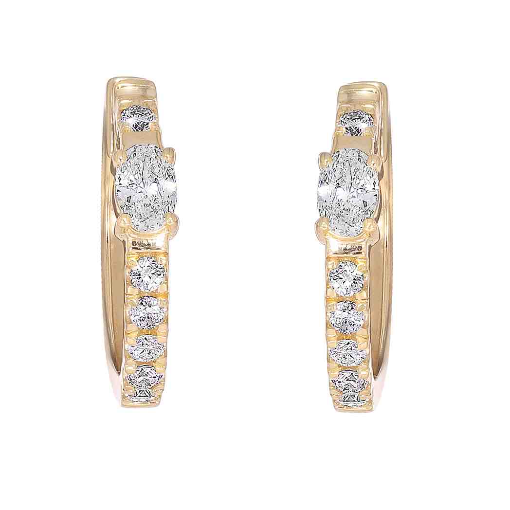 Oval Diamond Huggies Hoop Earring ER22343A